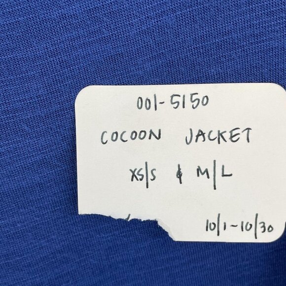 Blue Life navy blue cocoon dolman open front long sleeve jacket cardigan small - Picture 9 of 10